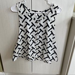 Black & White Patterned Blouse